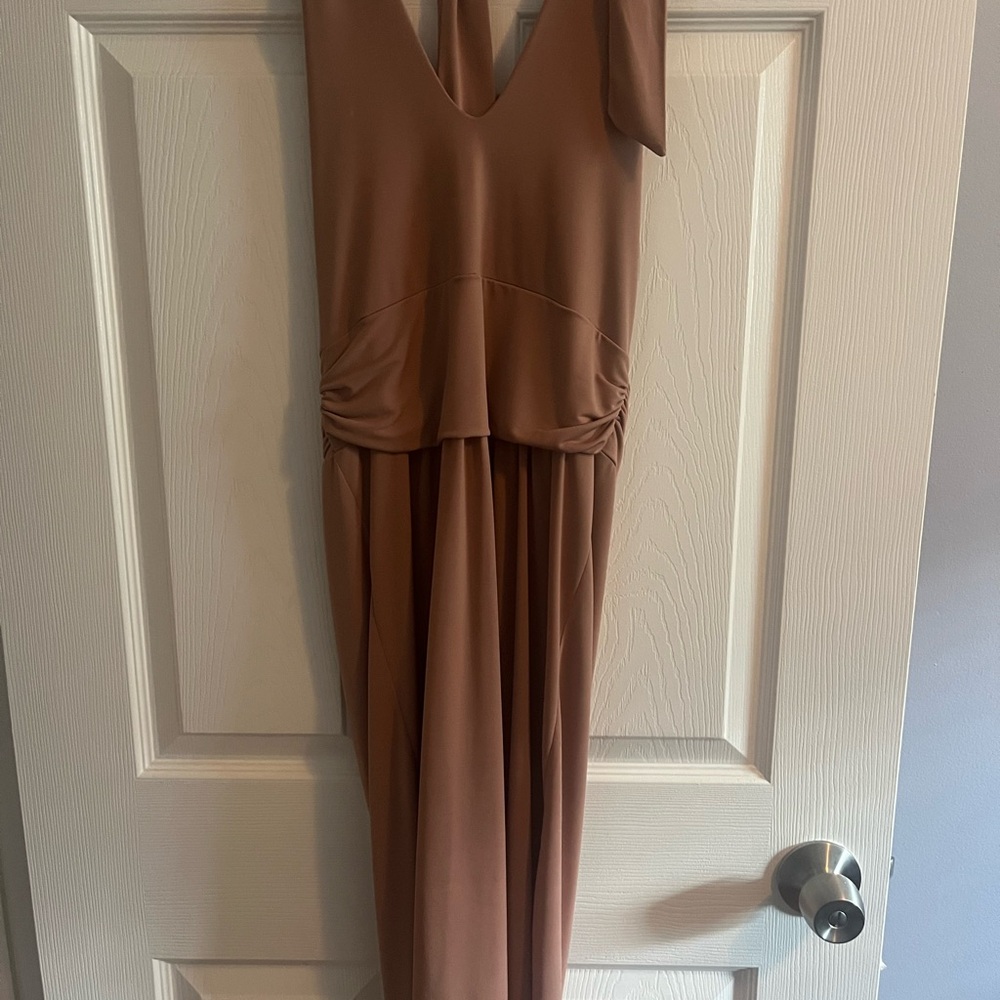 United Colors Of Benetton One Shoulder Tan Dress